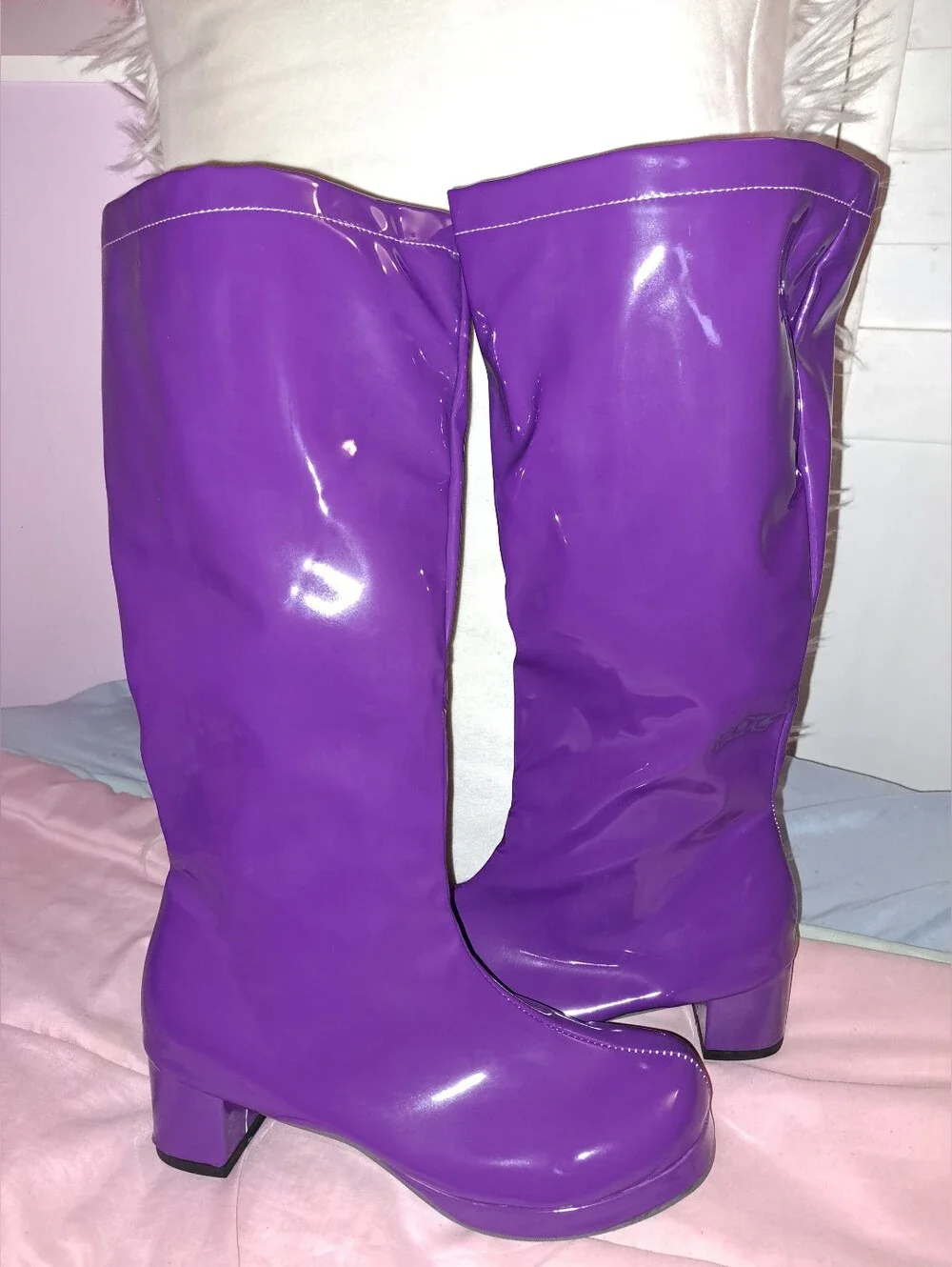 Purple Patent Knee-High Women's Boots